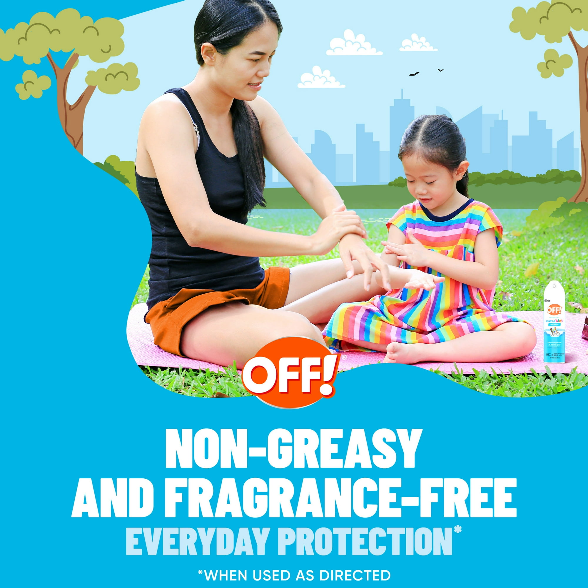 OFF! Insect Repellent Aerosol for Adults & Kids, Fragrance-Free, Deet Free Bug Spray for Everyday Protection from Mosquitoes, Travel Essentials, 7.5 oz
