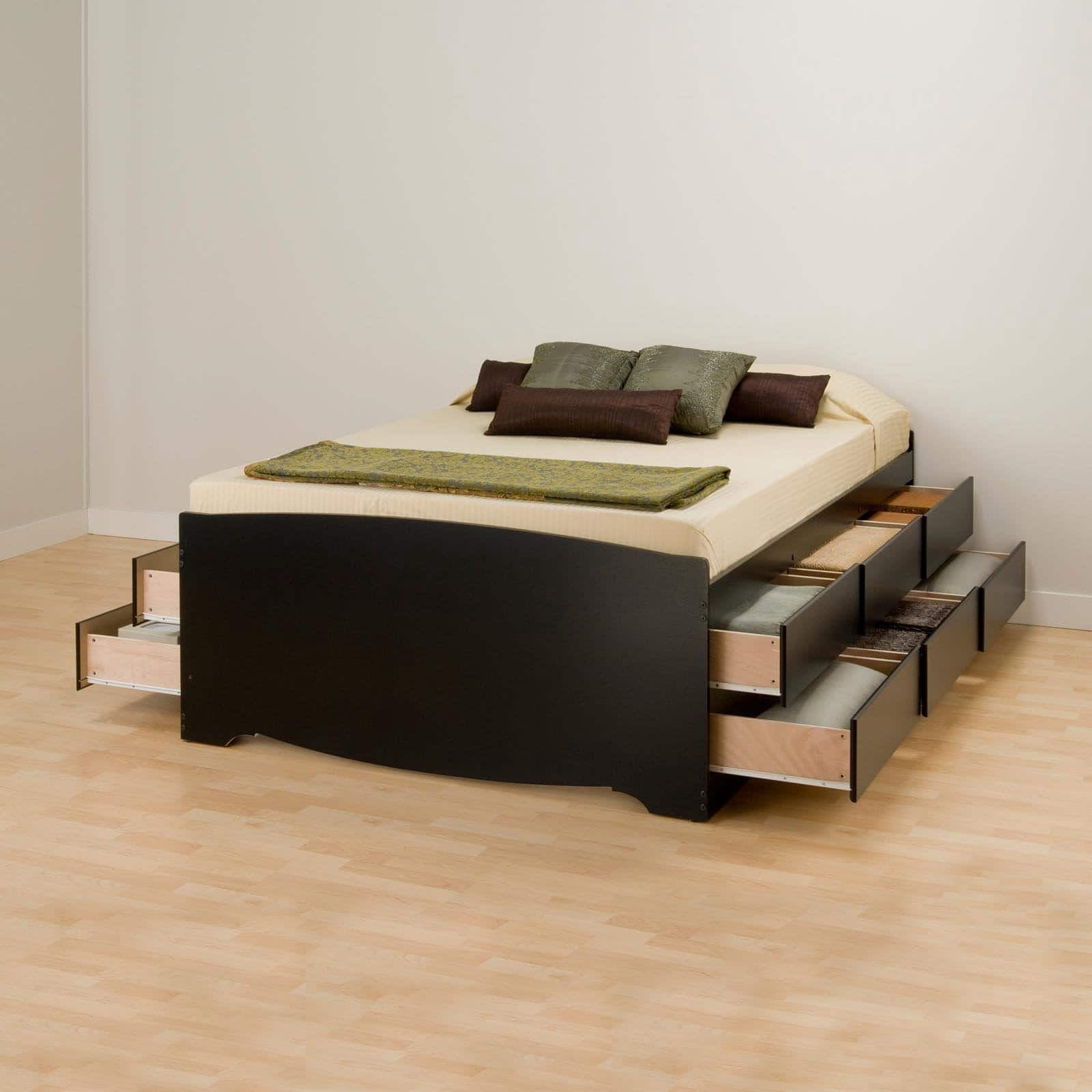 Tall Full Captains Platform Storage Bed with 12 Drawers, Espresso