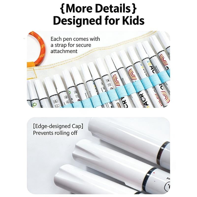 CEORPER Portable Roll Up Marker Case Contains Artist Grade Coloring Pens For Travel