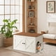 thumbnail image 1 of Caja de Arena para Gatos, con Separador Removible, Arenero para Gatos de Interior, Mesa Auxiliar, Marrón y Blanco, 1 of 6