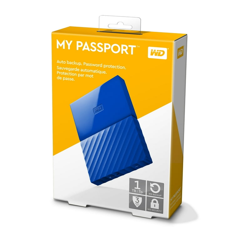 Western Digital My Passport 1 Terabyte Portable Blue