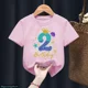 thumbnail image 3 of Bonita ropa para niños, regalo de sexto cumpleaños, camiseta de algodón para niñas, camiseta con estampado de corona de princesa sirena, camisetas rosas Harajuku Kawaii, 3 of 5