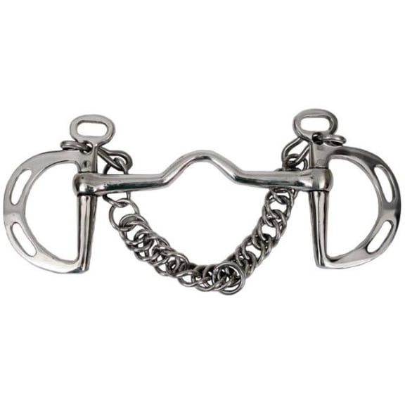 Showman Stainless Steel Slotted Kimberwick Bit w/ 5" Medium Port Mouth