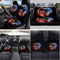 thumbnail image 2 of Yuyamidu Fire Wolf Car Seat Covers Full Set of 15 Starry Sky Car Floor Mats Steering Wheel Cover Seat Belt Cover Coaster Gear Shift Knob Cover Set, 2 of 6