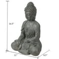 thumbnail image 4 of LuxenHome Gray MgO Enlightened Buddha Garden Statue, 4 of 8