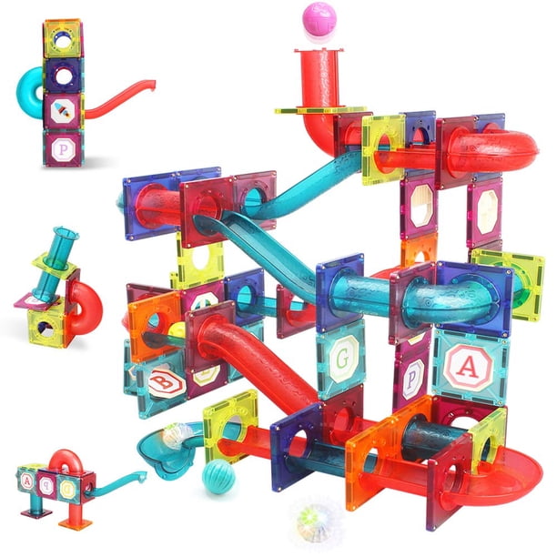 Set de construcción de azulejos magnéticos LUKAT 125 piezas para niños de 3 a 6 años