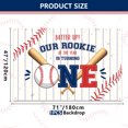 thumbnail image 4 of Baseball 1st Birthday Decoration, My Rookie Year Banner Backdrop for Boys Baby First Birthday Party Decor, Baseball Rookie of the Year Decoration, 71x47inch Baseball One Year Old Decor, 4 of 7