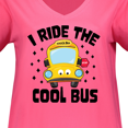 thumbnail image 3 of Inktastic I Ride the Cool Bus with Yellow Bus Women's Plus Size V-Neck T-Shirt, 3 of 4
