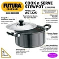 thumbnail image 2 of Futura Black Aluminium Cook N Serve Stewpot 2.25 Liters | Hard Anodised Sauce Pan With Stainless Steel Lid, Cooking Pot With Two Handles (AST225), 2 of 4