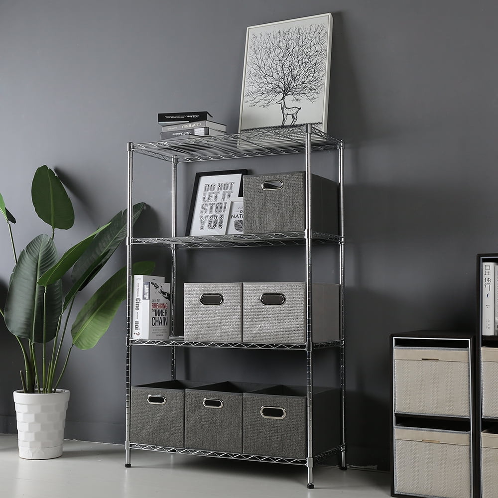 4 tier chrome shelving 15.7x33.5x54.4in
