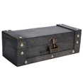 thumbnail image 3 of Vintage Storage Box, Wooden Storage Box Jewelry Storage Box Retro And Old Lock Design  For Home Ornament For Photography Props 6702A-GK Gray Chinese Character, 3 of 8