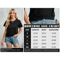 thumbnail image 3 of HOWCOME Womens Short Sleeve Tops Round Neck Cross Hem Cropped Shirts Solid Basic Tee Work Tops Black, Large, 3 of 6