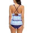 thumbnail image 5 of Charmo Retro Tankini Bath Suits Double Straps Tummy Control Two Piece Swimwear, 5 of 6