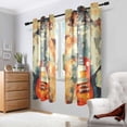 thumbnail image 6 of Fire Red Guitar Semi Sheer Curtains for Living Room Bedroom Set of 2 Insulated Window Drapes, 6 of 6