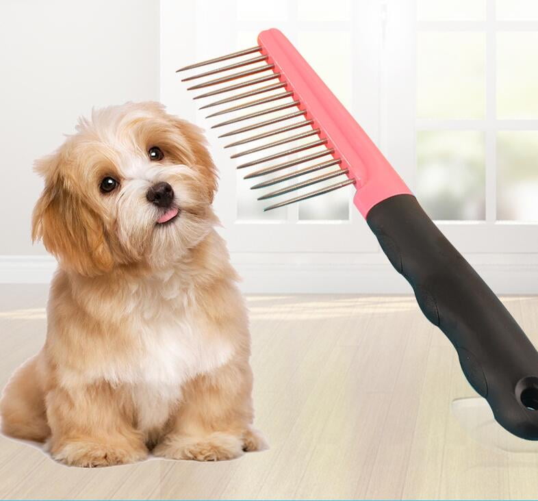AMOCANE Dog Combs Removes Tangles Knots Loose Fur and Dirt for Dogs and Cats with Short or Long Hair Pet Grooming Brush Dematting Comb Professional Grooming 