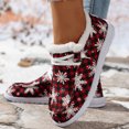 thumbnail image 2 of YOUYEDIAN Moccasins Women Fall Winter Fashion Comfy Platform Heel Fuzzy Warm Flats Casual Round Toe Versatile Cute Print Shoes, 2 of 5