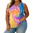 thumbnail image 2 of SwiftWear Women's Color Block Tank Top Sleeveless V Neck Loose Shirt Casual Summer Tunics Tee S-5XL, 2 of 8