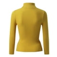 thumbnail image 4 of Women Casual Solid Color Bottoming Shirt Slim High Collar Knitted Long Sleeved Top Long Sleeve Running Shirts Turtle Neck Long Sleeve Shirt Women Womens Long Sleeve Spandex T Shirt Women Compression, 4 of 4