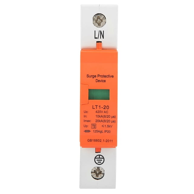 Dispositivo de descargador de casa, 1P 10kA-20kA 420vAC Dispositivo de descargador de bajo voltaje de protección contra sobretensiones