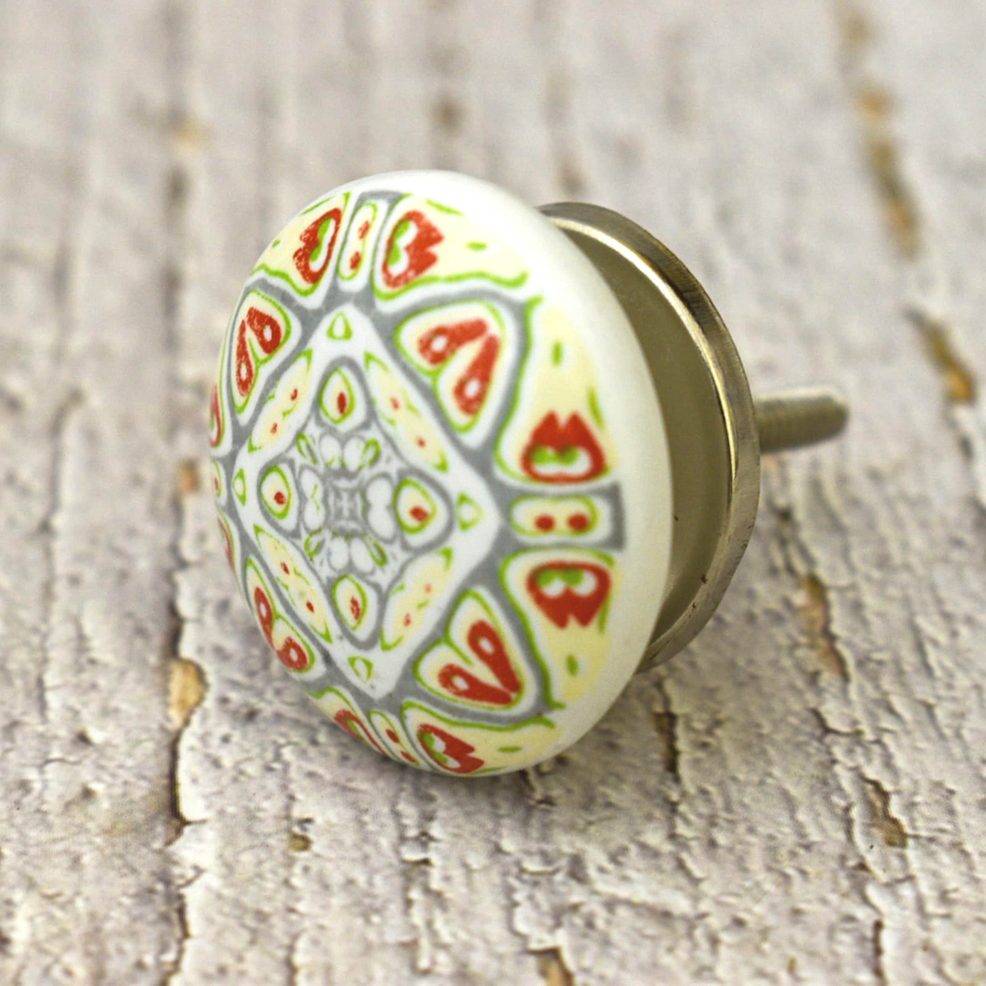India House Ceramic Multicolor Knobs Kitchen Cabinet Drawer Knobs Hardware Knobs Handmade Knobs Cabinet Knobs Ceramic Door Knobs. Set of 20