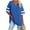 Blue, variant on Half Sleeve V Neck Casual Oversized Women's T-shirt