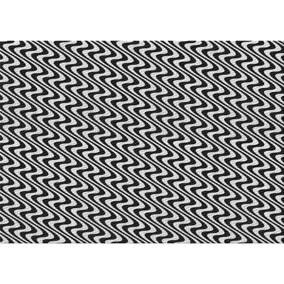 Ahgly Company Indoor Rectangle Patterned Midnight Gray Area Rugs, 3' x 5'