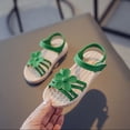 thumbnail image 5 of Piuwrlz Children's Versatile Peep Toe Sandals Girls Espadrilles Shoes Lace-Up New Dress Flats Green Size 31, 5 of 9