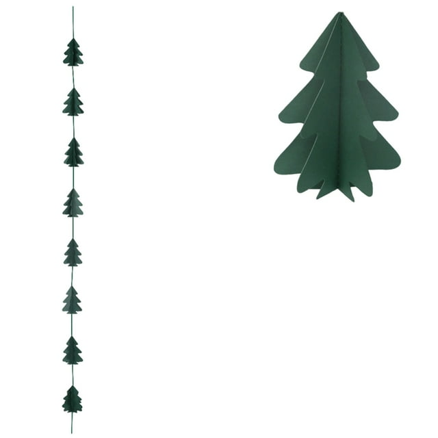 Christmas Decorations Indoor Mini String Pull Out Flags Hanging Banners for Tree Window Party Use 250 cm Long Paper Design