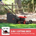 thumbnail image 3 of SYNGAR 209CC 4-Stroke Lawn Mower, 21 inch 3-in-1 Gas Powered Self Propelled Lawn Mower with Motor Oil and Bag, 5 Heights Adjustable, Cordless Self Propelled Grass Mower for Patio, Garden, Yard, Red, 3 of 7