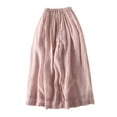 thumbnail image 2 of up to 60% off Gifts Usmixi Womens Loose Wide Leg Long Pants Vintage Embroidery Cotton Linen Straight Trousers Casual Elastic Waist Drawstring Pocket Pants Pink XL, 2 of 7
