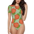 thumbnail image 2 of Uemuo Hand Drawn Strawberry Pattern Women's One Piece Short Sleeve Swimsuit Rash Guard Surfing Modest Quick-drying Swimsuit Beach Essentials-, 2 of 9