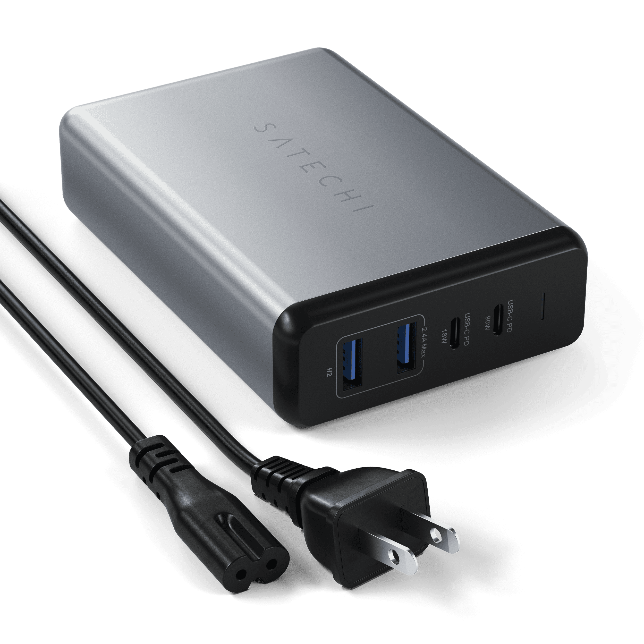 Satechi 108W Pro USB C PD Desktop Charging Station – 2 USB-C PD & 2 USB A Ports, Compatible with MacBook Pro, MacBook Air, iPad Pro/Air, iPhone 16 (US)