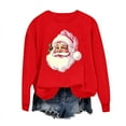 thumbnail image 5 of Xdegoge Women Christmas Sweatshirt Crew Neck Long Sleeve Tops Xmas Tree Graphic Shirts Fashion Plus Size Christmas Shirts for Women Christmas Shirts for Women Plus Size, Red 2XL, 5 of 6