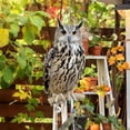 thumbnail image 5 of Owl Decoys to Scare Birds Away 12 Inch Hanging Plastic Fake Owl Garden Owls to Scare Birds and Squirrels Motion Activated with Bells and Reflective Tape, 5 of 7