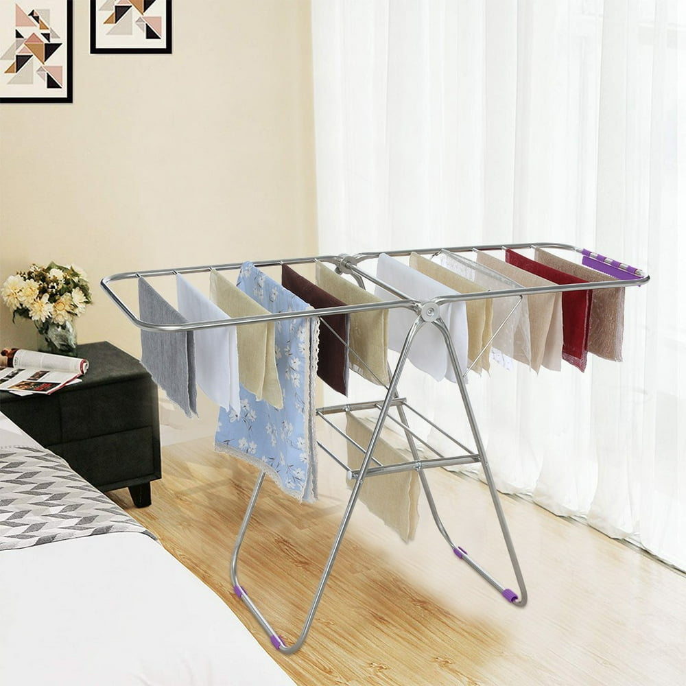 Stainless Steel Clothes Drying Rack Floor Drying Towel Rack Folding Laundry Rack