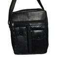 thumbnail image 2 of Leatherboss Men's Organiser Shoulder Bag with 6 Zipper Pocket and 2 Snap Pockets, Black, 2 of 5