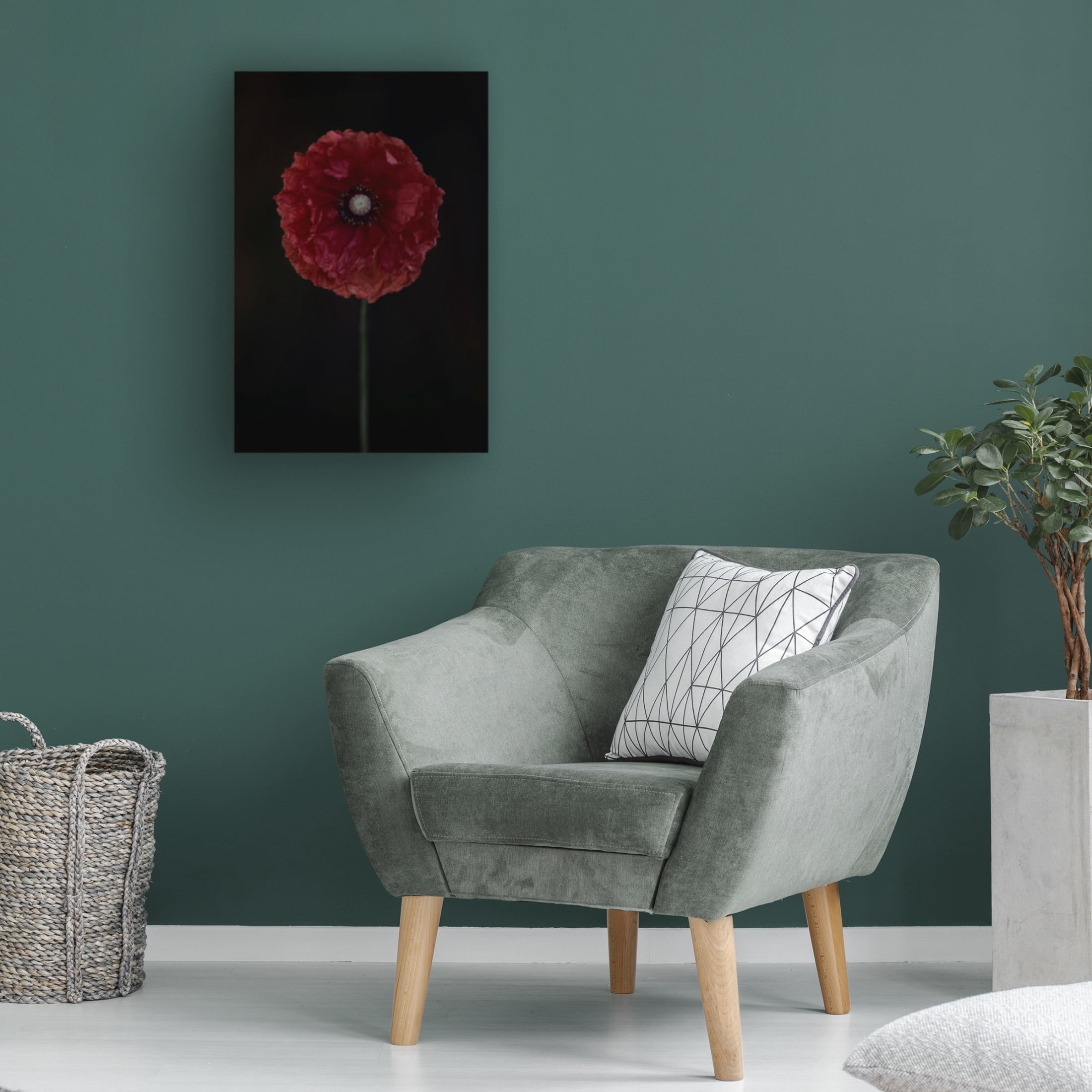 Canvas Wall Art - Lotte Gronkjar 'One Red Poppy' Wall Art for Living Room, Bedroom, or Office D?cor by Trademark Fine Art - 22 x 32 Inches