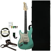 Sawtooth Classic ES 60 Alder Body Left-Handed Electric Guitar with Hard Case and Accessories, Surf Green