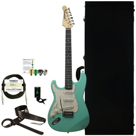 Sawtooth Classic ES 60 Alder Body Left-Handed Electric Guitar with Hard Case and Accessories, Surf Green