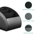 thumbnail image 6 of Fintie TV Remote Control Holder Desktop Organizer - PU Leather Storage Caddy with 5 Compartments Fits Office Supplies, Makeup Brush, Silver Gray Large, 6 of 9