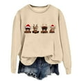 thumbnail image 3 of Christmas Sweatshirt Long Sleeve Crewneck Sweatshirt Festive Holiday Print Pullover Top Cozy Soft Casual Fashion Tunic Blouse For Seasonal Party Celebration And Daily Wear Christmas Sweater, 3 of 4
