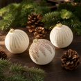 thumbnail image 4 of Eolstice Velvet Christmas Ball Ornaments, Flocked Balls with Glitter Embossed Details, Holiday Tree Hanging Festive Decor for Home, Party, Indoor, 4 of 5