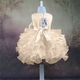 thumbnail image 3 of Gubotare Tutu Dresses for Toddler Girls Toddler Baby Flower Girls Sequins Bowknot High Low Tutu Dress Lace Princess Pageant Birthday Party Formal Gown (Gold,Size 18-24 Months), 3 of 4