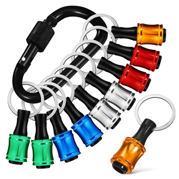 WHAMVOX 1 Set Bit Holder Key Chain 1/4 Socket Shank Socket Drill Bit Extension with Carabiner