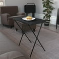 thumbnail image 3 of COSCO 5-Piece Folding Vinyl Top TV Tray Set, Black with Storage Rack, 3 of 13