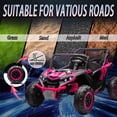thumbnail image 2 of Xuanlur 24V 7AH 2 Seater Ride on Toys for Big Kids w/ 20" Large Seat, Remote Control, Bluetooth, 2X200W Powerful Motors, MP3, Lights, Power Car Wheels for Boys Girls, Pink, 2 of 7