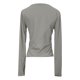 thumbnail image 3 of MHFRRA Camiseta Básica de Punto Acanalado para Mujer, Cuello Cuadrado, Manga Larga, Moda de Otoño, Informal, Elástica, Cómoda, para Niñas y Adolescentes Gris Claro, 3 of 4