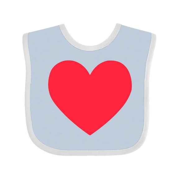 Inktastic Valentine's Day Red Heart Boys or Girls Baby Bib