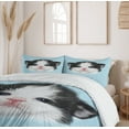 thumbnail image 6 of Ambesonne Cartoon Duvet Cover Sets, Furry Pink Nose Kitten, 2-Queen, Black White Blue, 6 of 6
