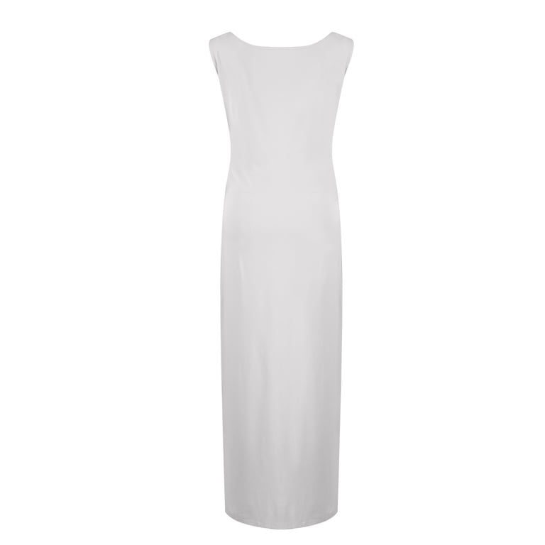 Gwndhtbl Women's Full Slips Cami Long Spaghetti Strap Under Dress Gray XL